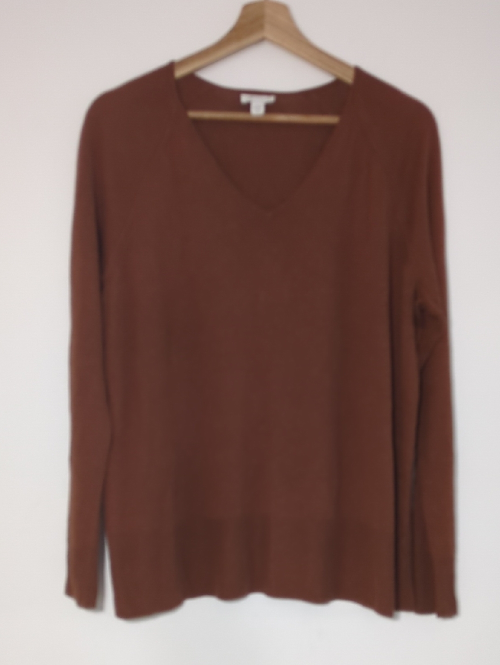 J. Jill Rust Brown Silk & Cotton Lightweight Sweater